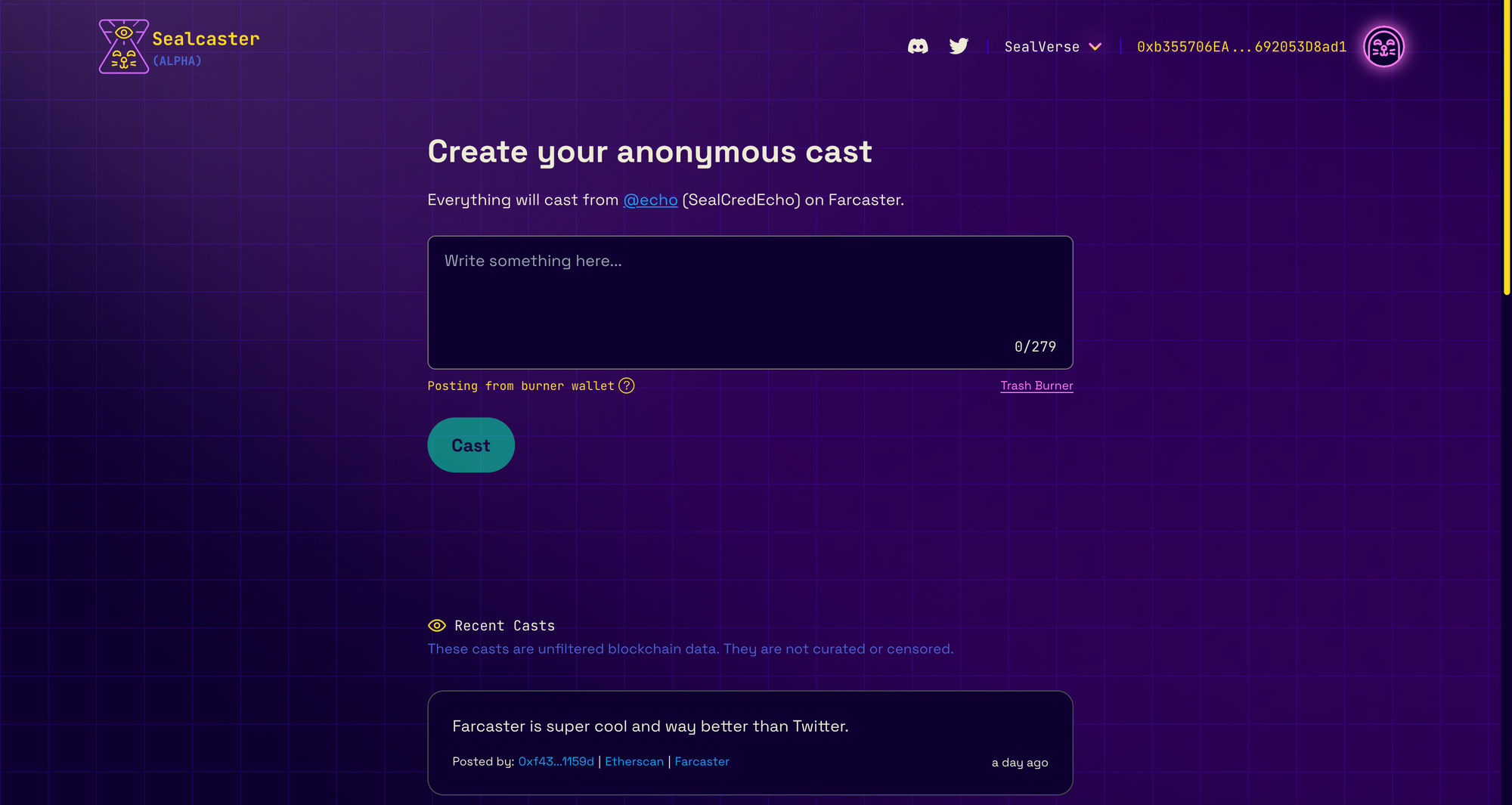 Introducing Sealcaster — anonymous casting on Farcaster powered by ZK